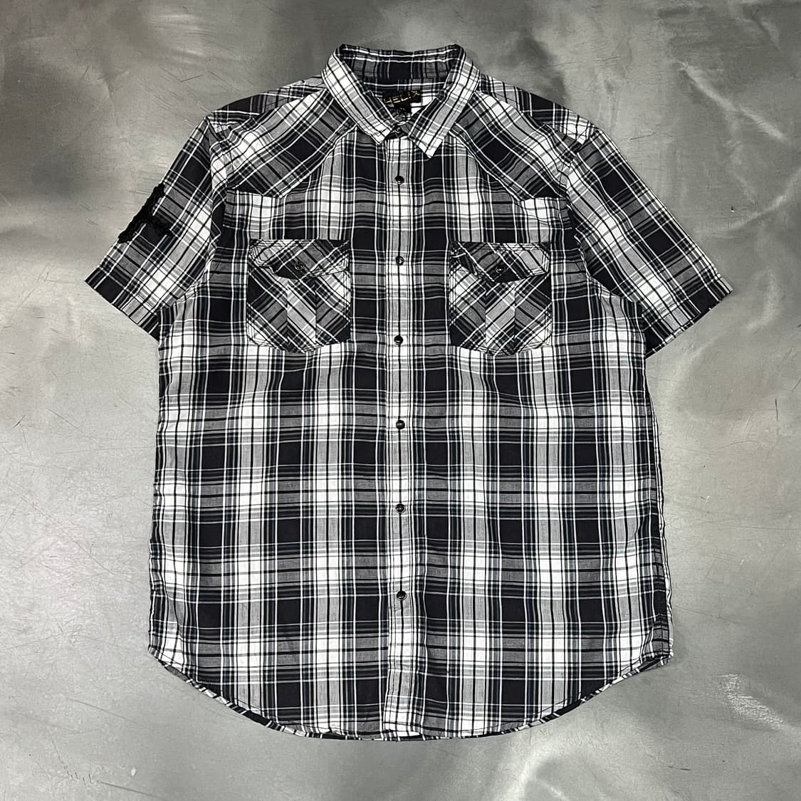  Helix 체크 십자가 웨스턴 하프 셔츠 y16248 상품이미지1