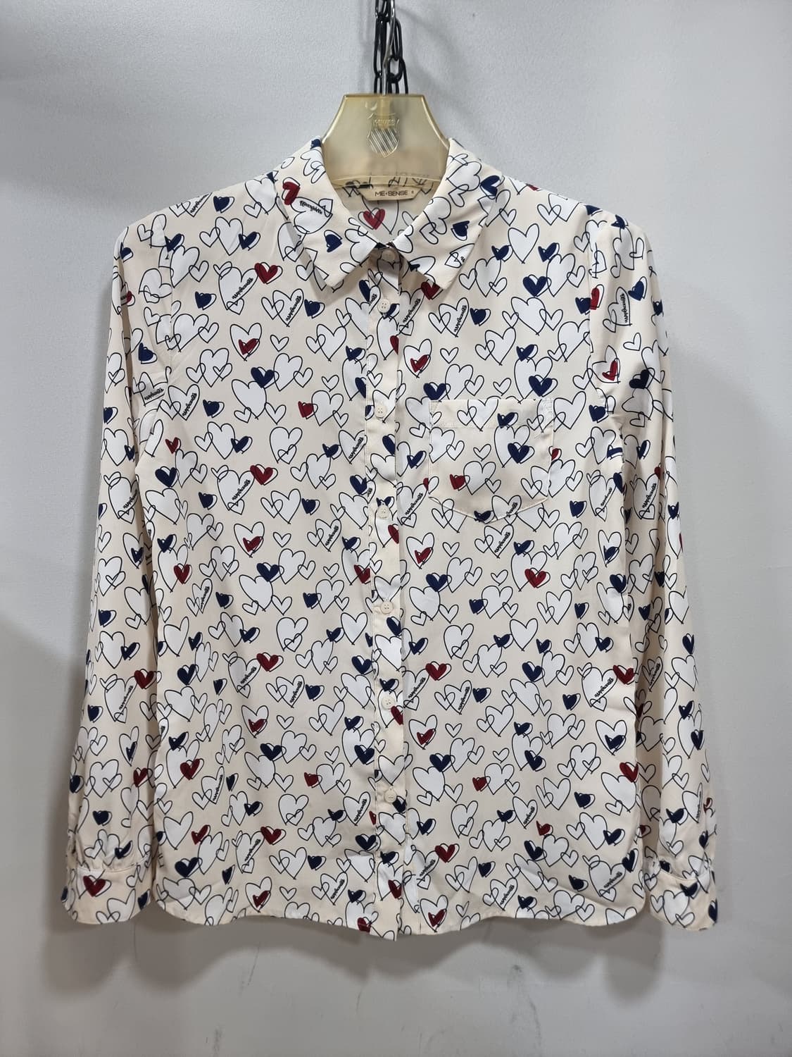 미센스 하트패턴 블라우스 (D102 상품이미지1