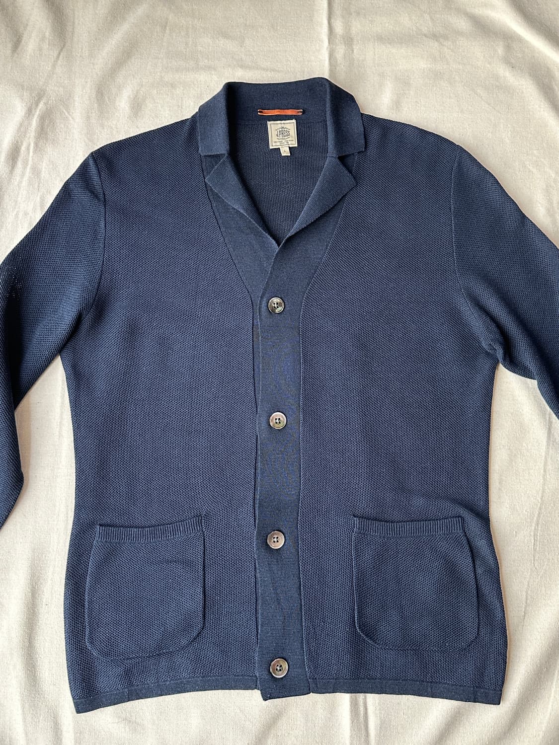 제이프레스 네이비 숄카라 니트 가디건 L  상품이미지3