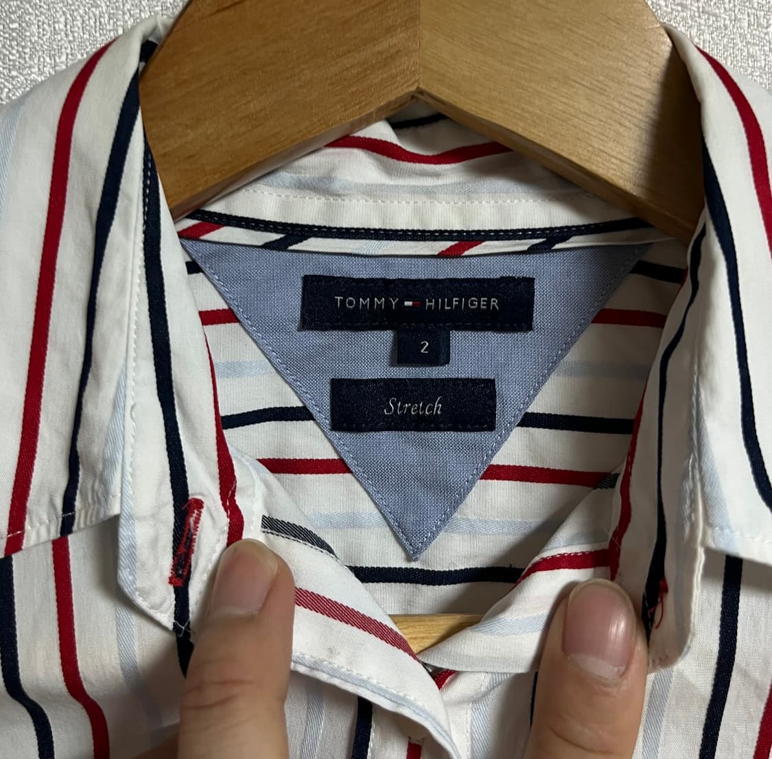 타미힐피거 여리핏 크롭 스트라이프 셔츠 남방 85 상품이미지5