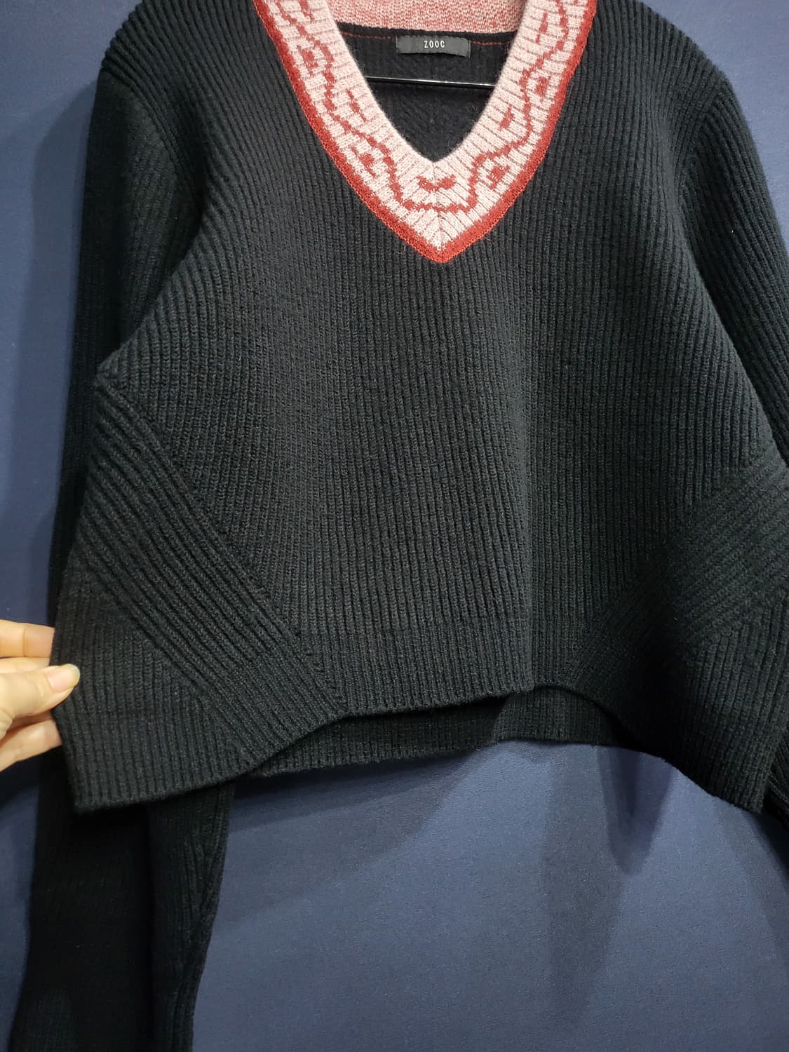 주크 모(울) 브이넥 풀오버니트 상품이미지3