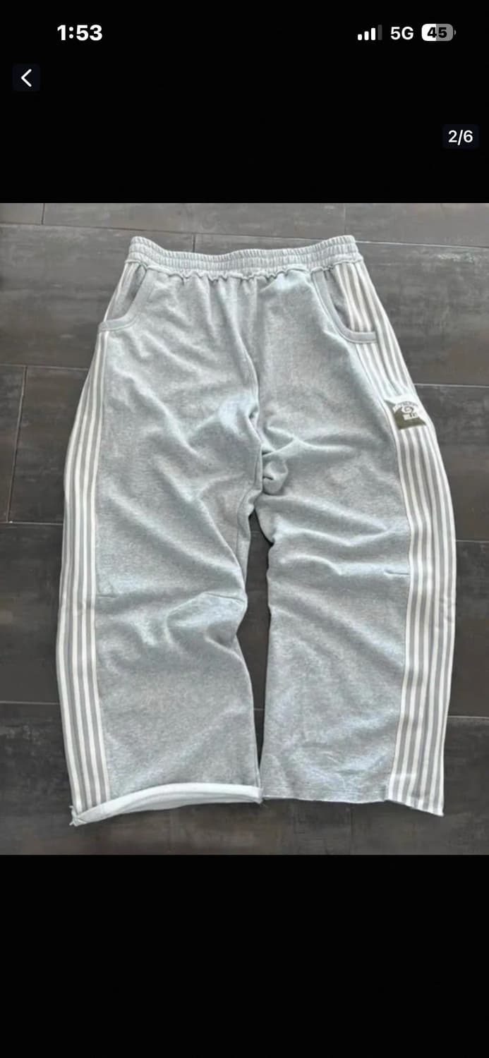 코튼 라인 스웻팬츠 그레이 상품이미지1