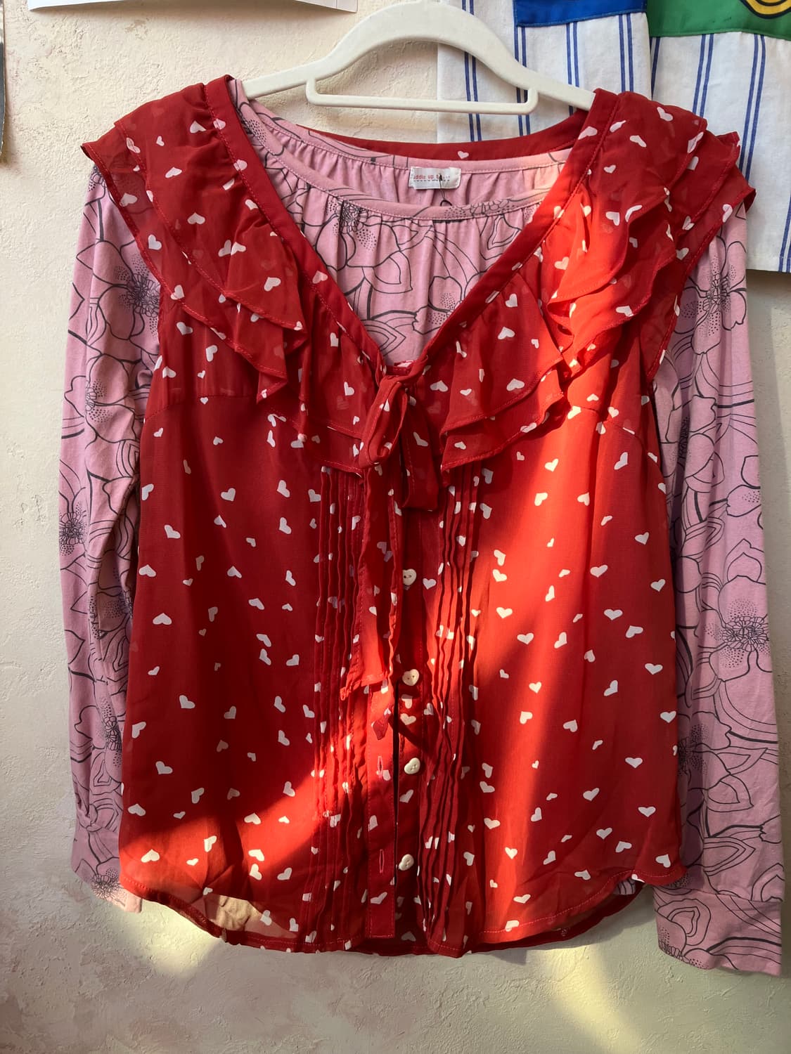 jpn 하트 레이어드 블라우스 상품이미지2