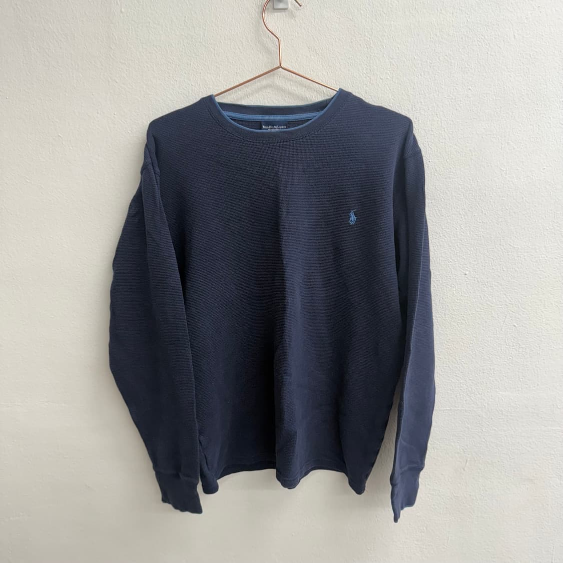폴로 랄프로렌 와플 코튼 라운드넥 니트 (M) 상품이미지1