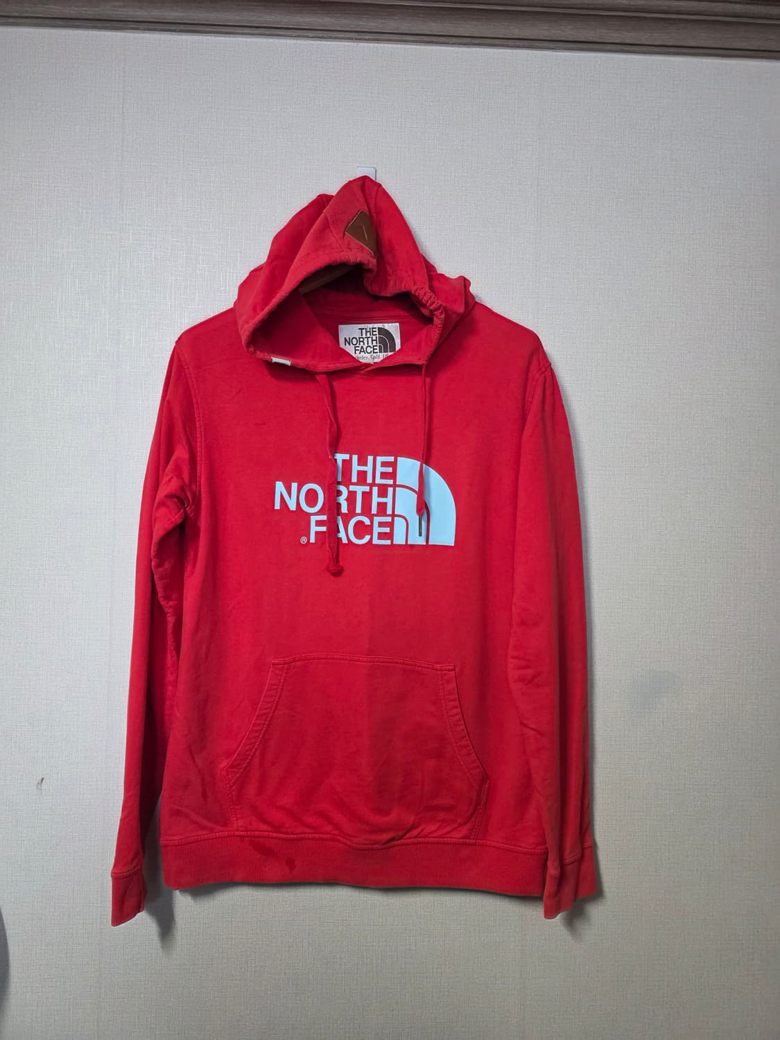 노스페이스 빨간색 빅로고 후드티  사이즈 100 남 여공용 상품이미지1