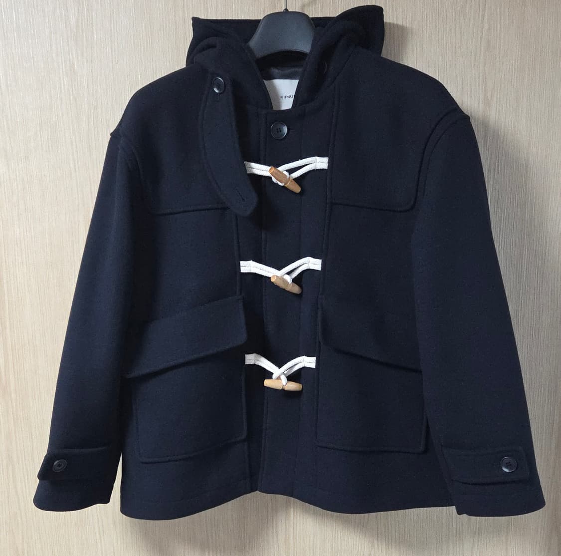 (착샷)  키뮤어 더플 하프 코트 울 후드 상품이미지1