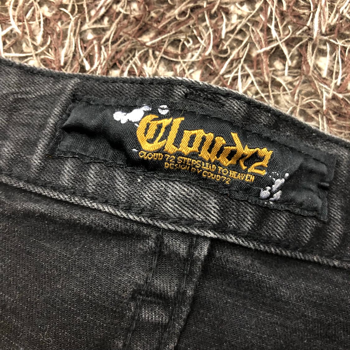 CLOUD72 레더 스컬 패치워크 데님 팬츠 상품이미지7