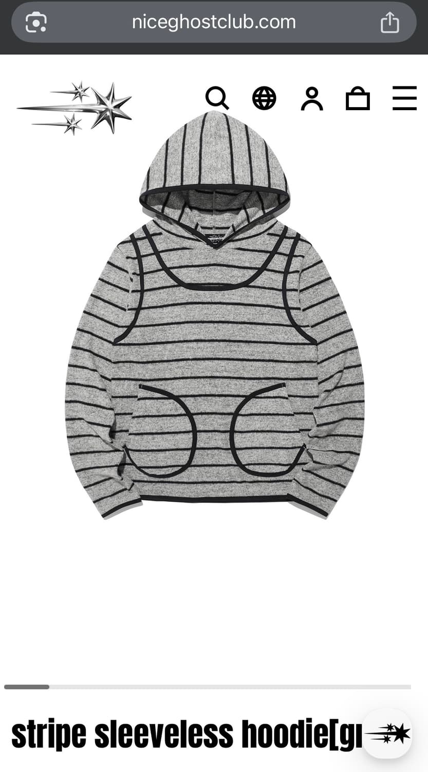 구해요. 나이스고스트클럽 스트라이프 후드 상품이미지1