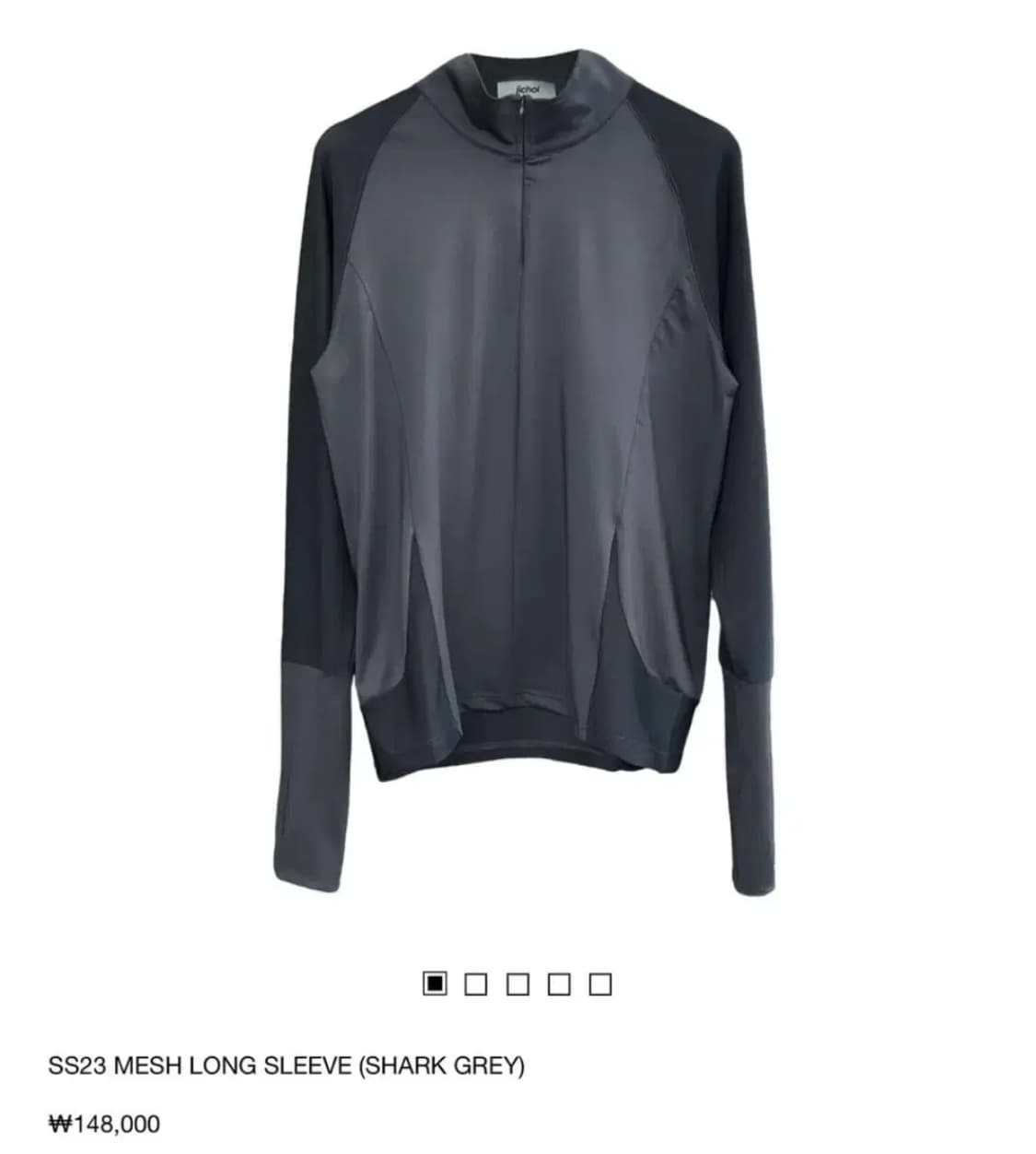 지초이 jichoi SS23 mesh sleeve 샤크그레이 상품이미지2