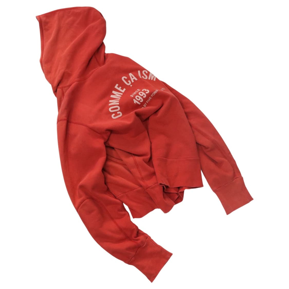 콤사이즘 빈티지 워싱 레드 백로고 후드 티셔츠 상품이미지1