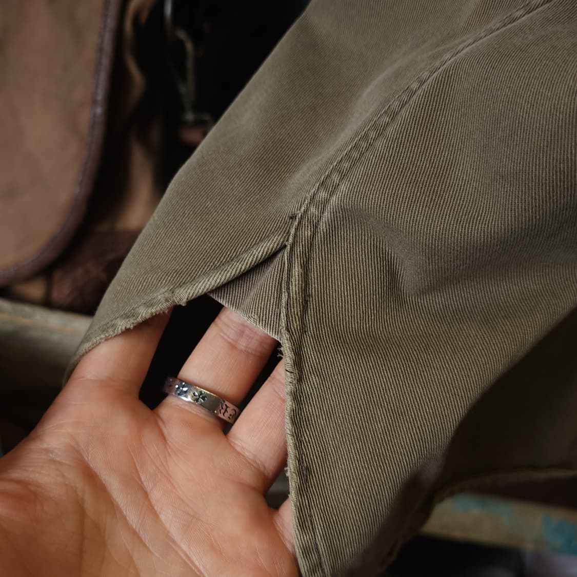 90s 더블알엘 밀리터리 셔츠 헤비코튼 워크셔츠 폴로 L 상품이미지6