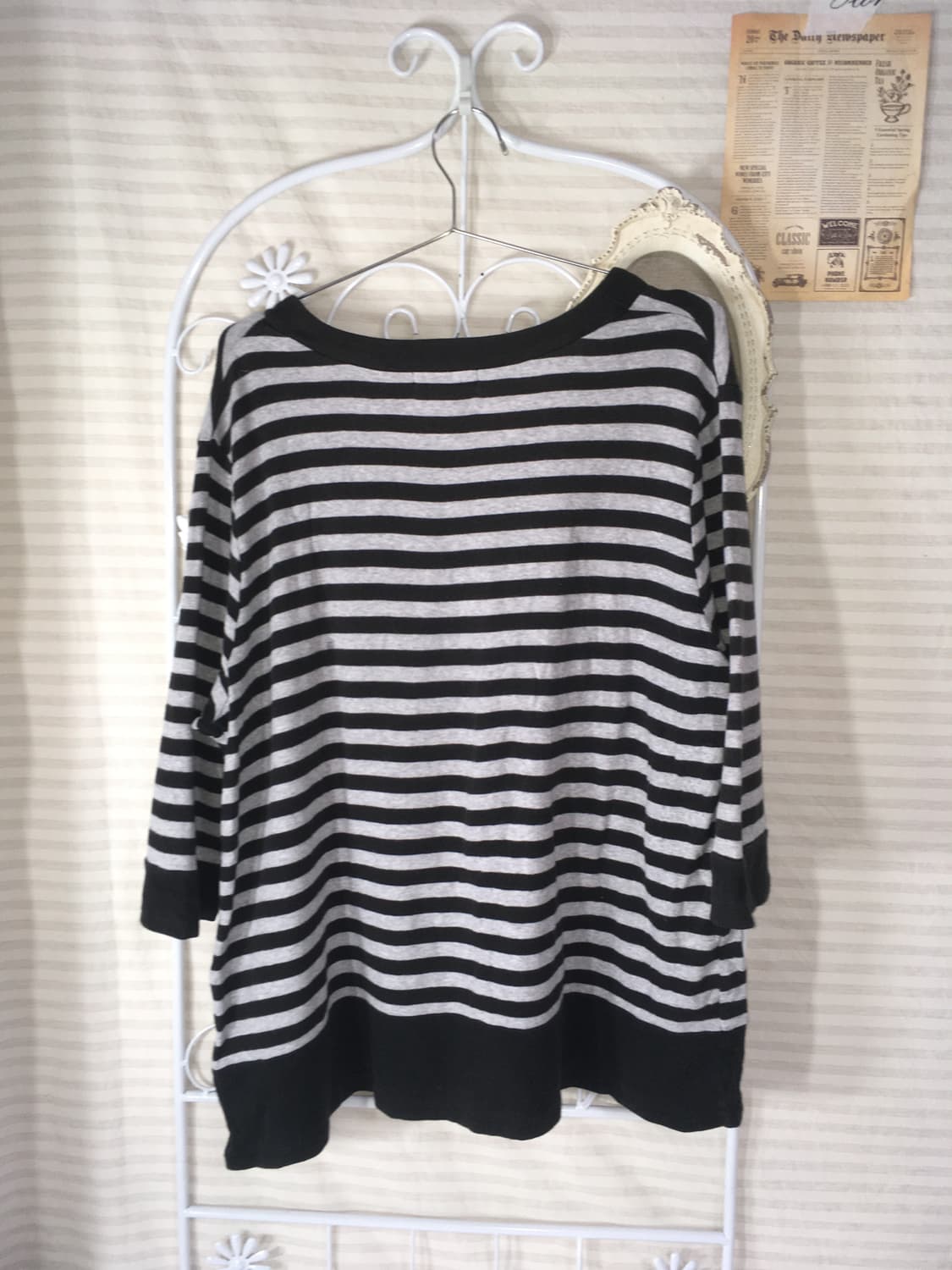 THEORIA 스트라이프 레이스 레이어드 티셔츠 상품이미지3