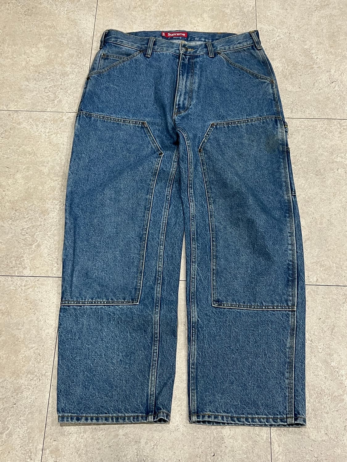 슈프림 더블 니 페인터 팬츠 워시드 인디고 상품이미지2