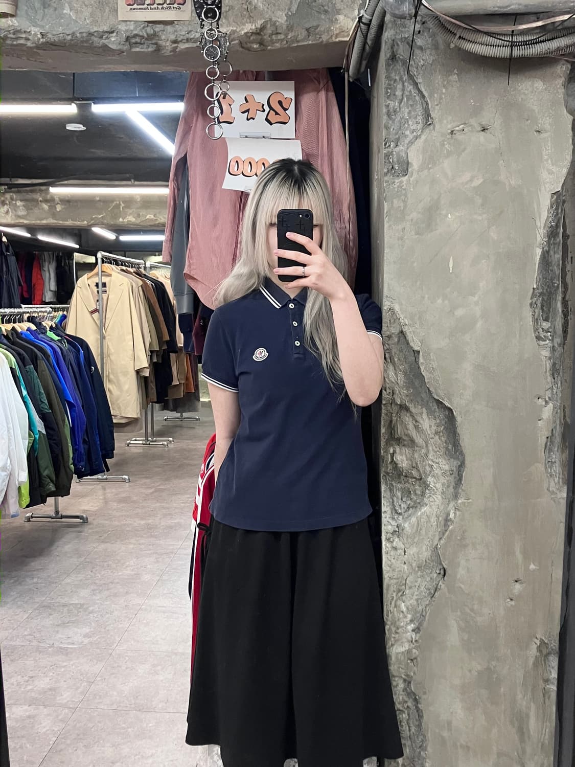 몽클레어 카라 반팔 티셔츠 네이비 M #csz3199 상품이미지2