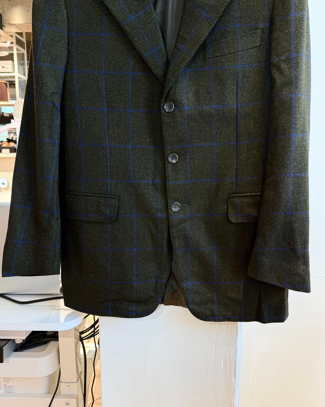 크리스찬 디올 부티크 카키 체크 3b 블레이저 자켓  상품이미지6