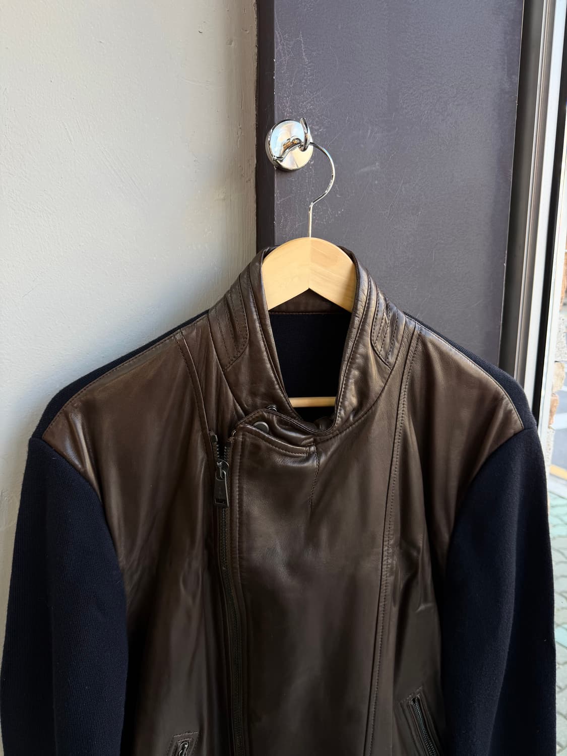 L/ 폴로 랄프로렌 블랙라벨 램스킨 라이더 블루종 자켓 상품이미지5