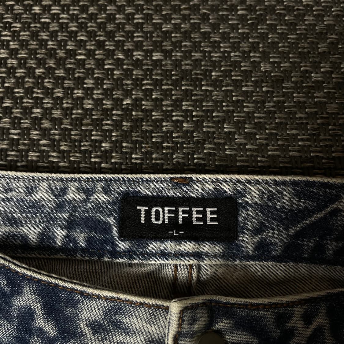 (31) 토피 연청 핀턱 와이드 데님 팬츠 L 상품이미지5