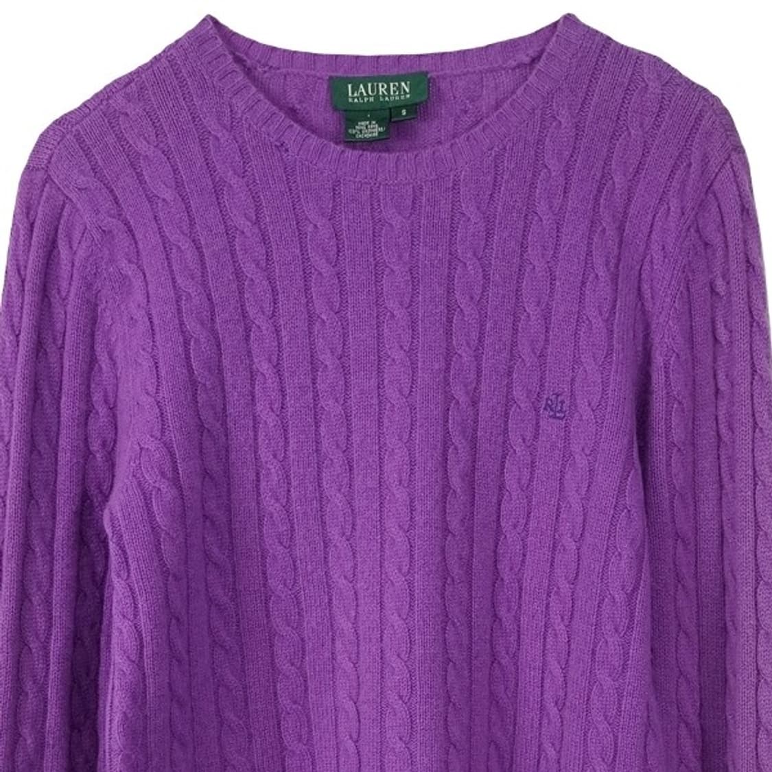 [폴로 랄프로렌] 로고 자수 케이블 꽈배기 니트 바이올렛 M19742 상품이미지4