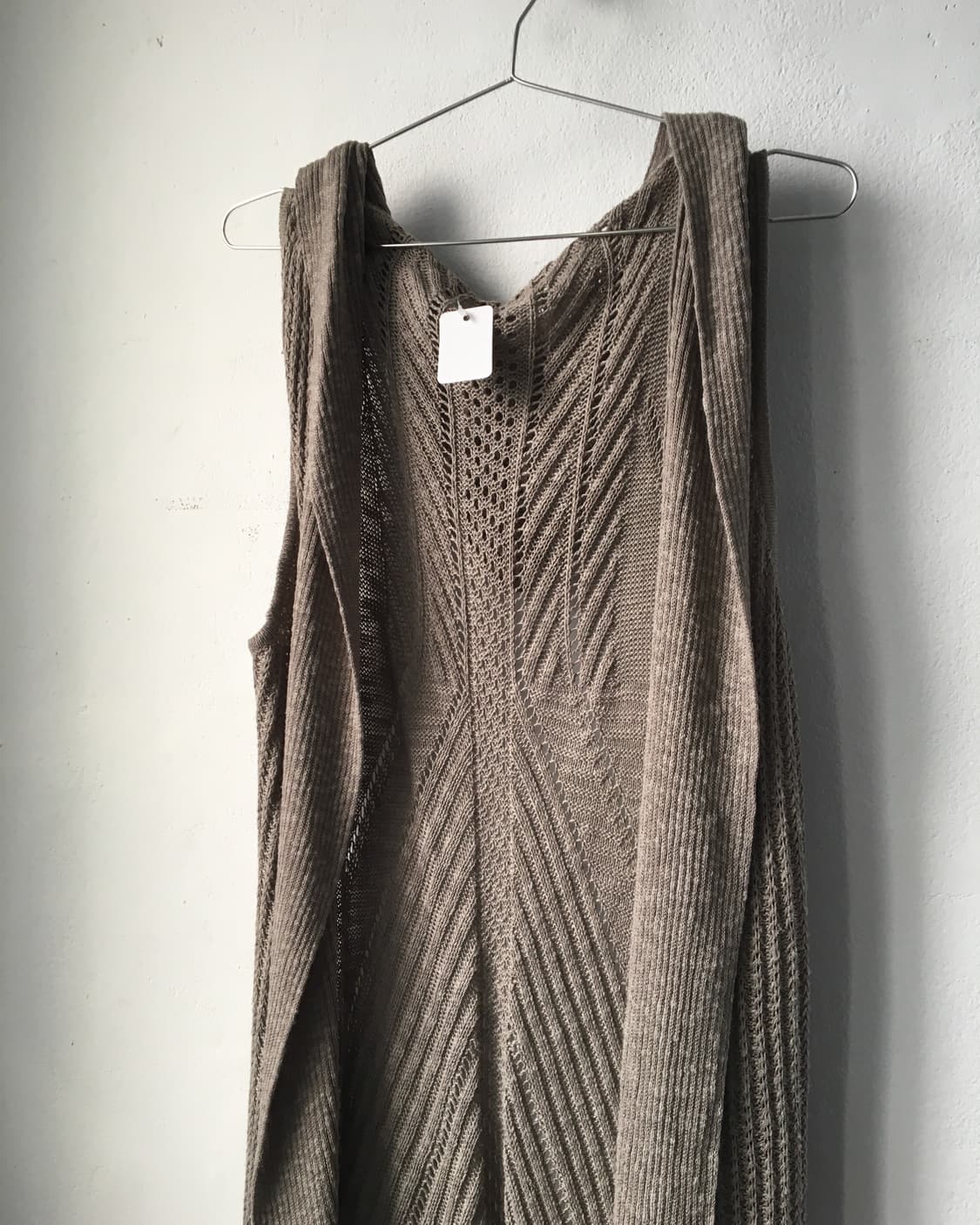 Drape knit hood open cardigan 상품이미지4