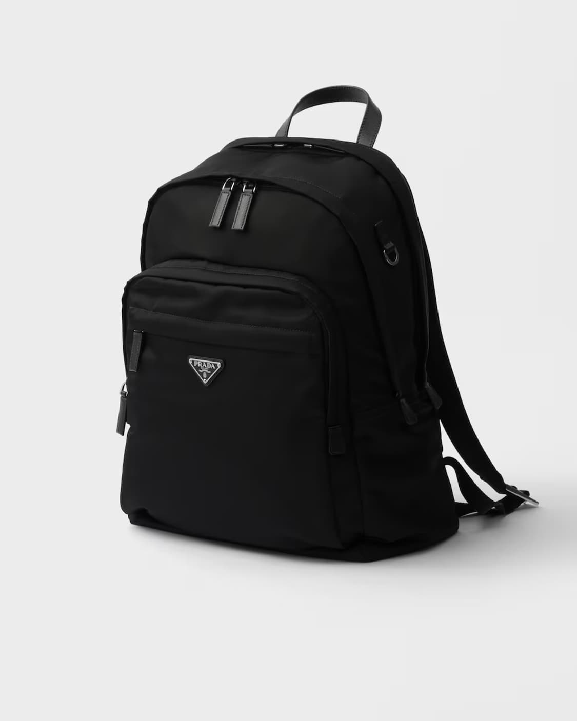 [OS] 프라다 리나일론 및 사피아노 레더 백팩 블랙 상품이미지3