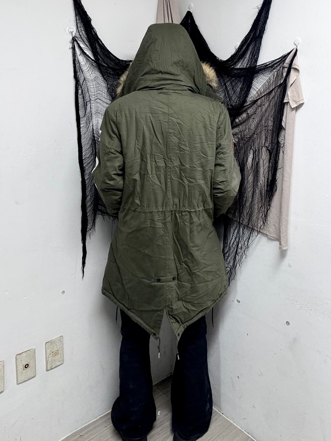 Khaki Patch Detail Fur Over-Size Field H 상품이미지4