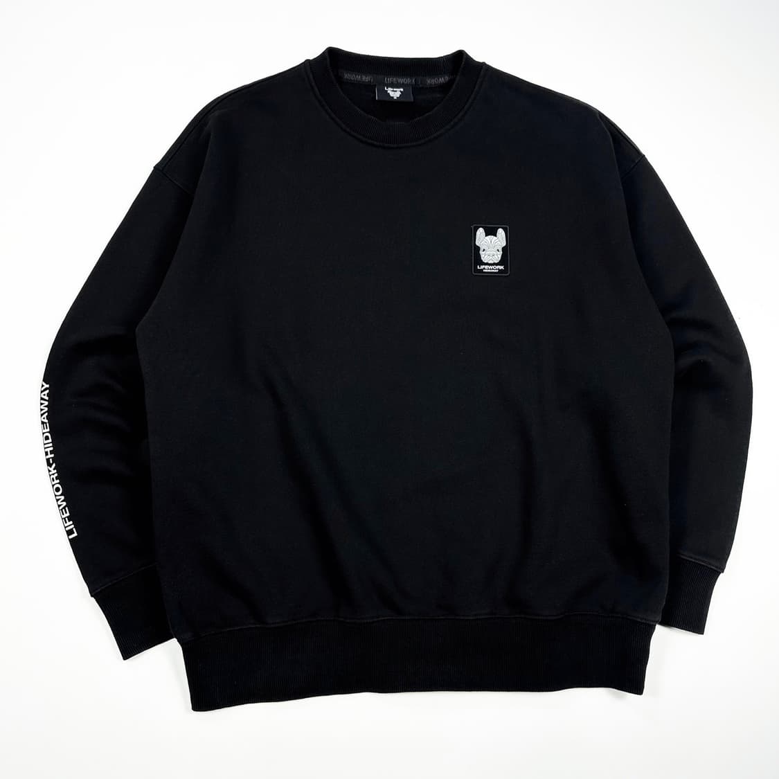 라이프워크 불독 블랙 크루넥 맨투맨 (M) 상품이미지2