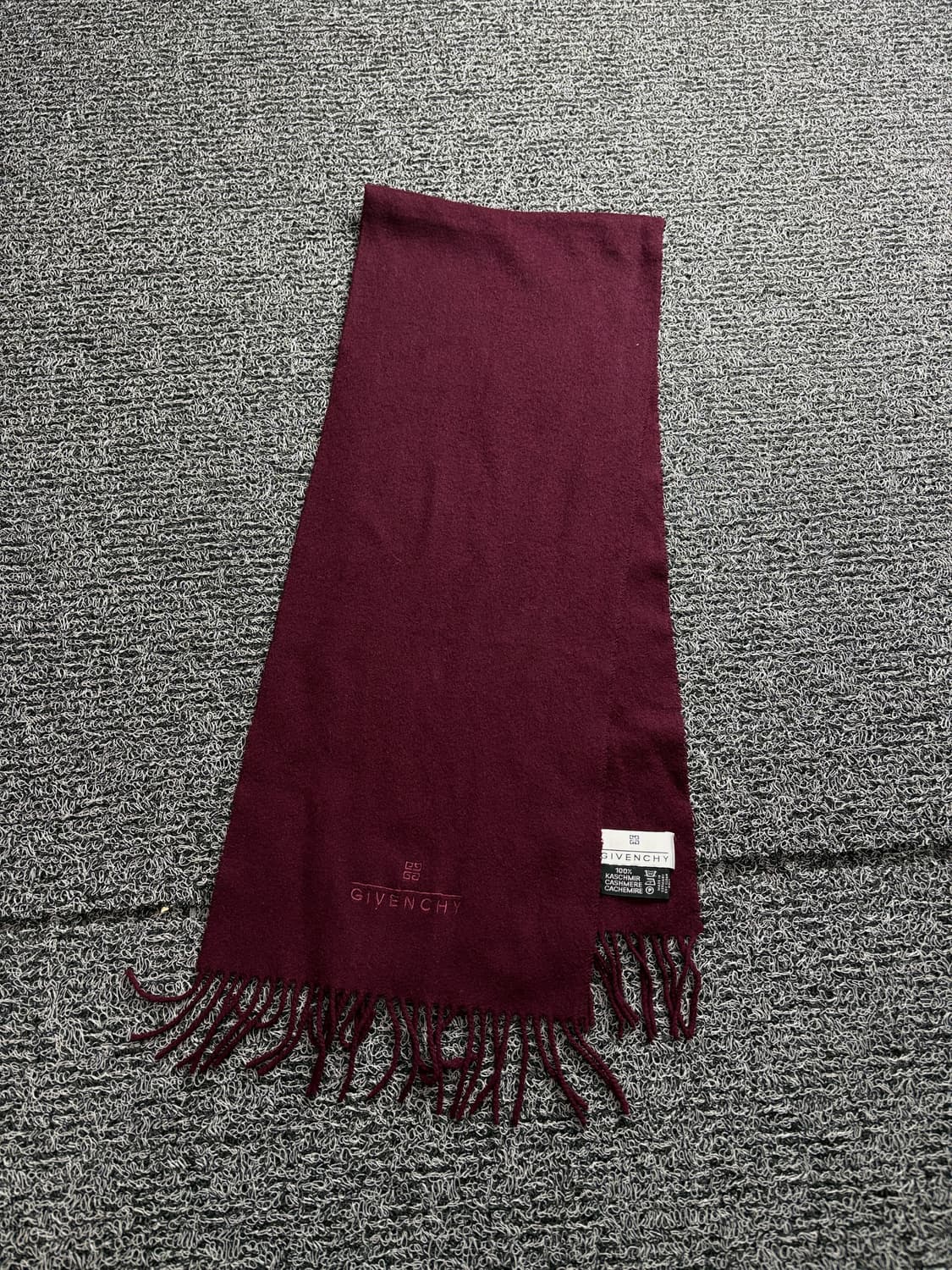 90s 지방시 캐시미어 머플러 버건디 3036 상품이미지4