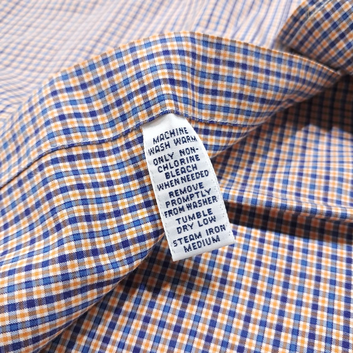CL765 XL 폴로 90s 오렌지 네이비 마이크로 체크 버튼다운 셔츠 상품이미지6