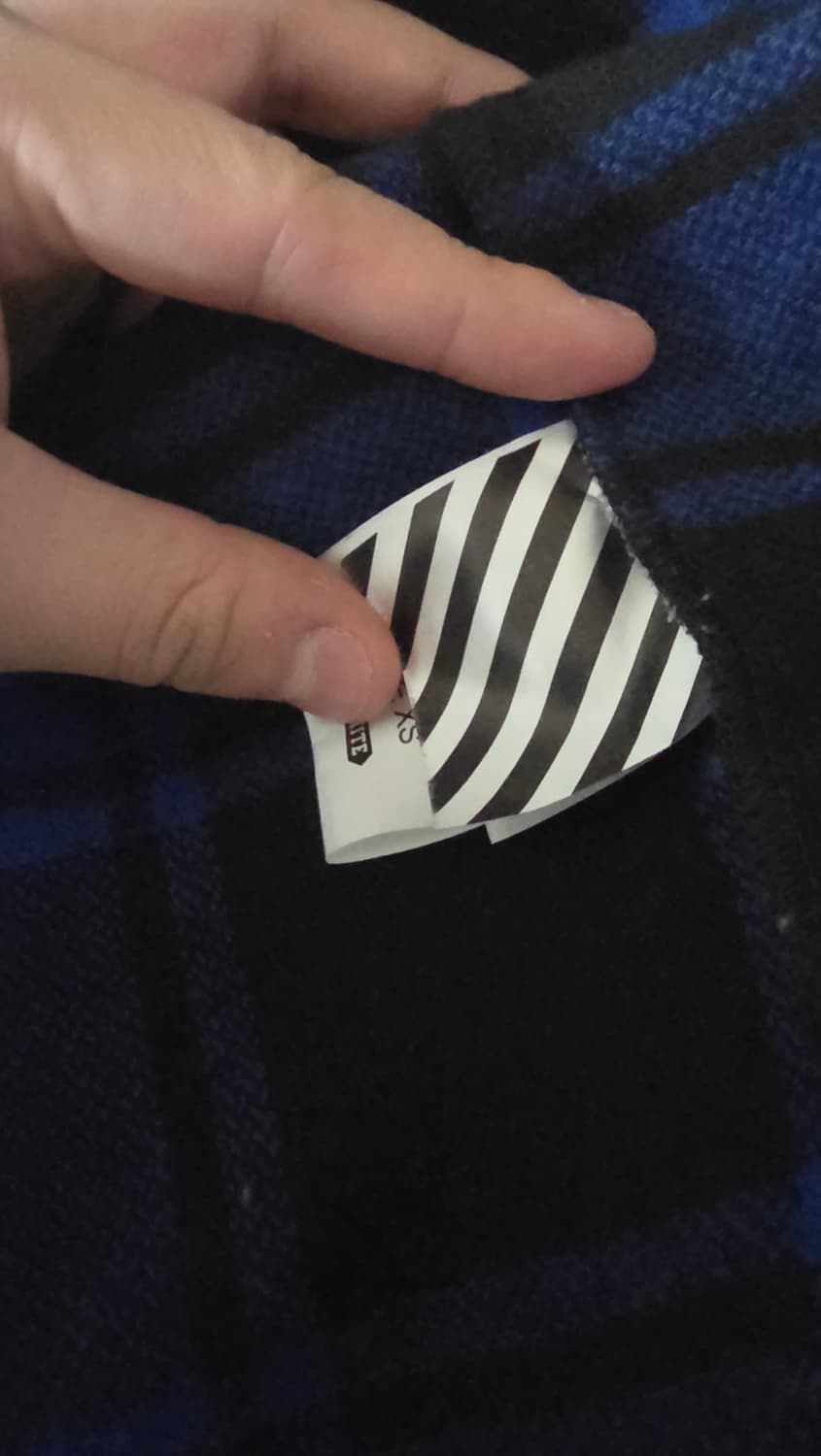 오프화이트 플란넬 셔츠 블루 xs 상품이미지5