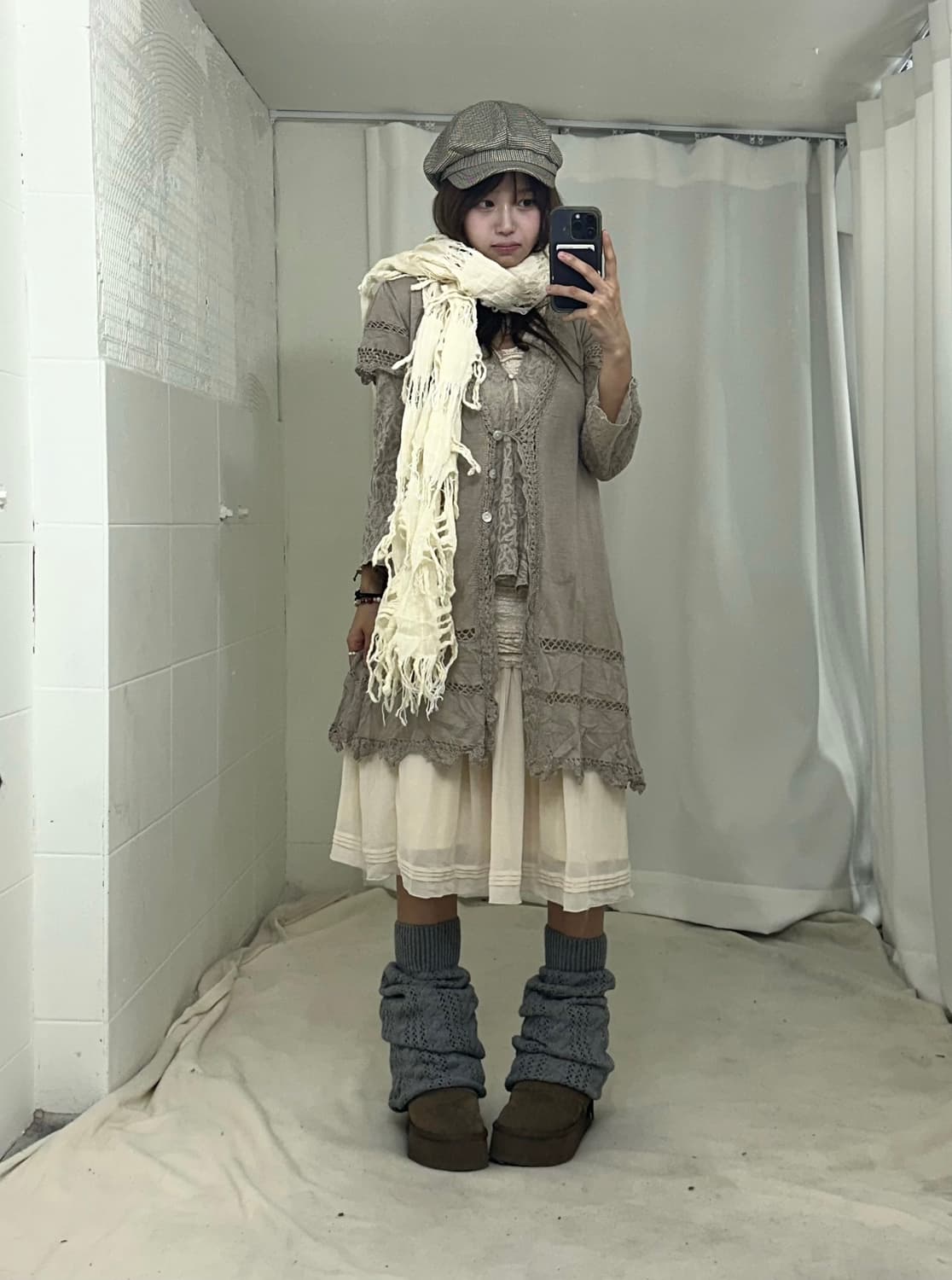 브라운베이지 그런지 하구미 겨울 코디세트 상품이미지3