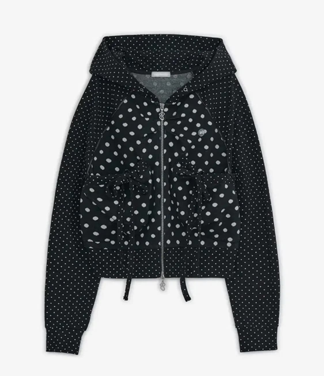 허그유어스킨 도트 후드집업 상품이미지1