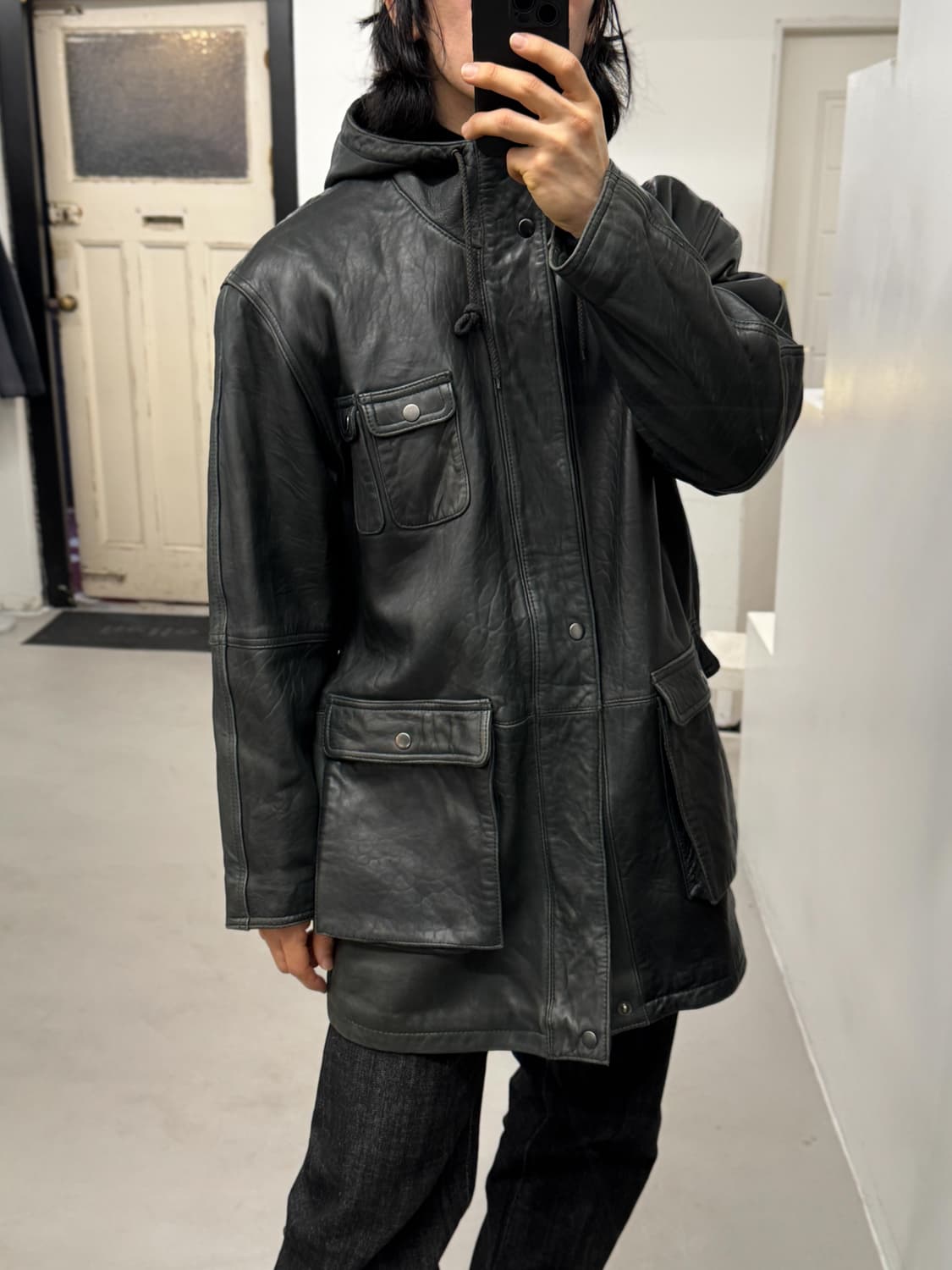 Harajuku Mother 레더 후드 자켓 상품이미지6