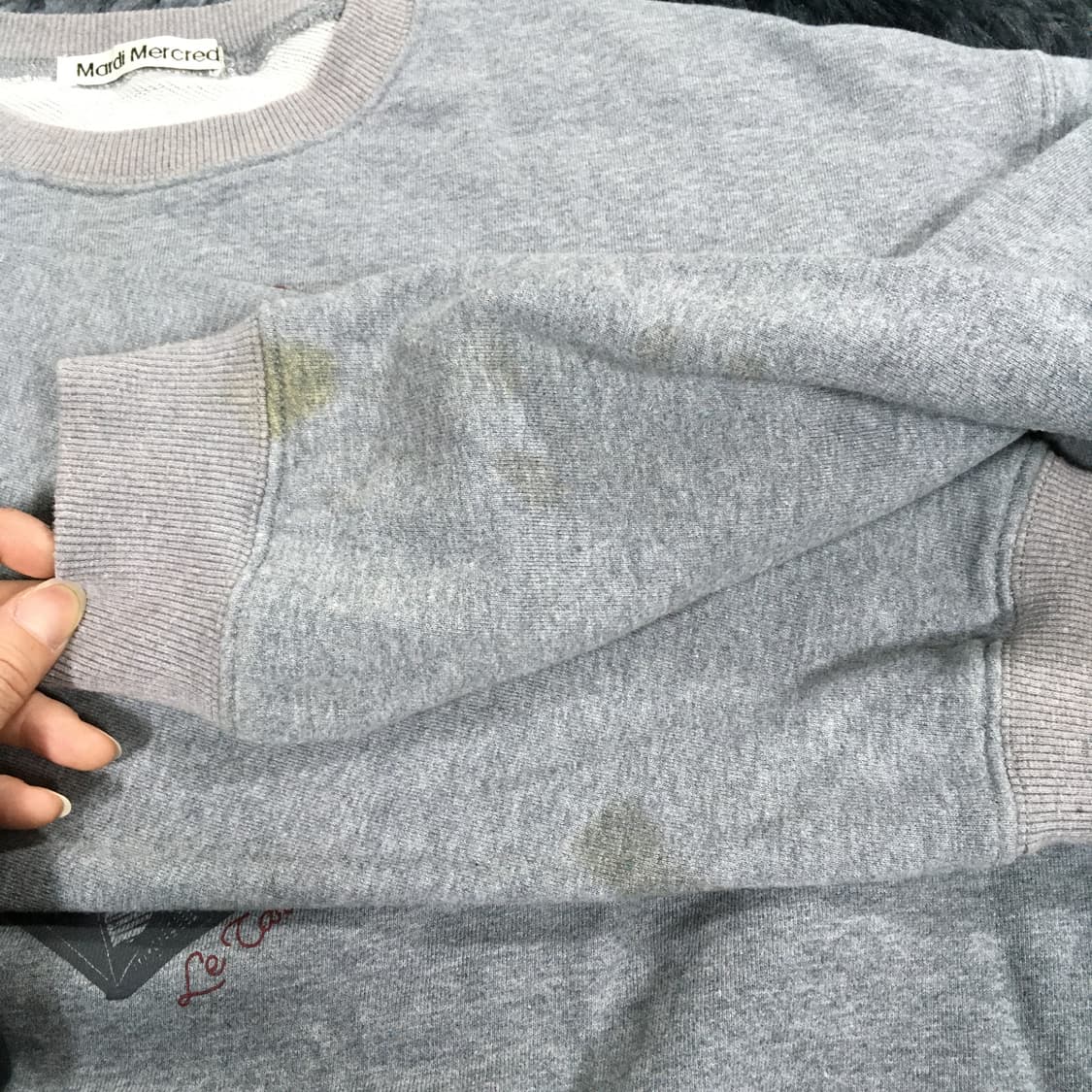 투티/0402 mardi mercredi 맨투맨 프린팅 로고 배색 상품이미지6