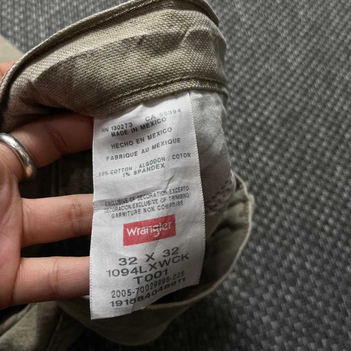  (32) 랭글러 32X32 베이지 백카고 데님 팬츠 상품이미지6