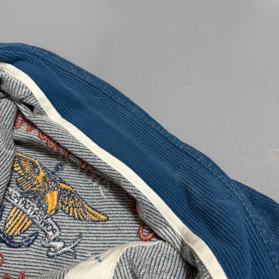 아비렉스(AVIREX) 블루 코튼 US NAVAL 자수 하이넥 집업 자켓 상품이미지4