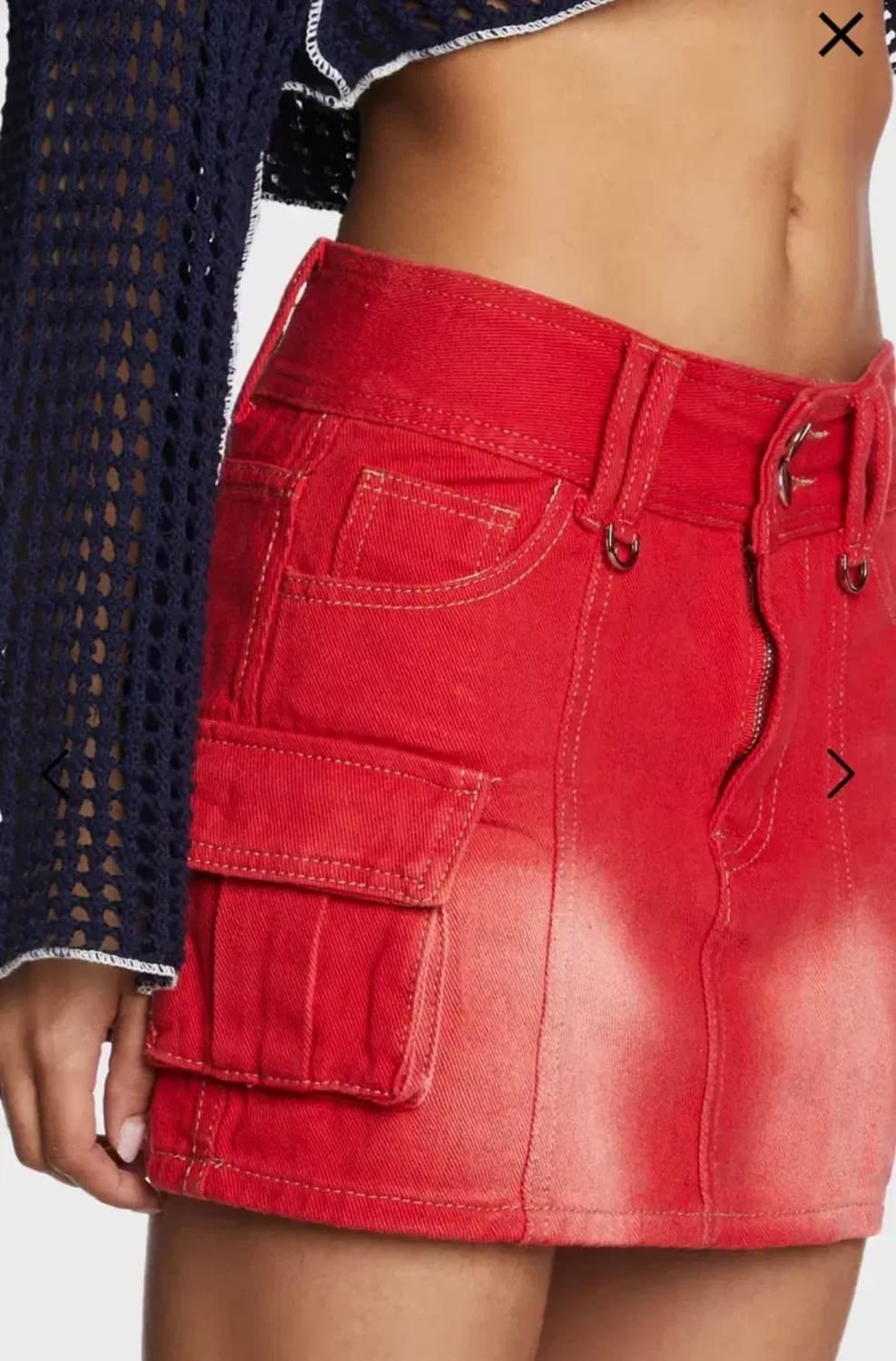 Dollskill 레드 미니스커트 상품이미지2