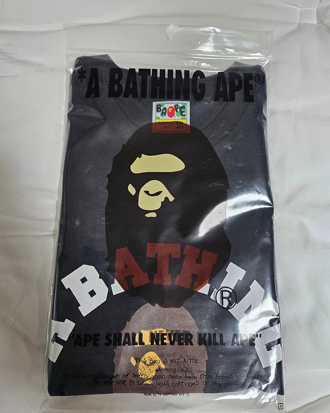 베이프 컬리지 티셔츠 블랙 XXL 상품이미지3