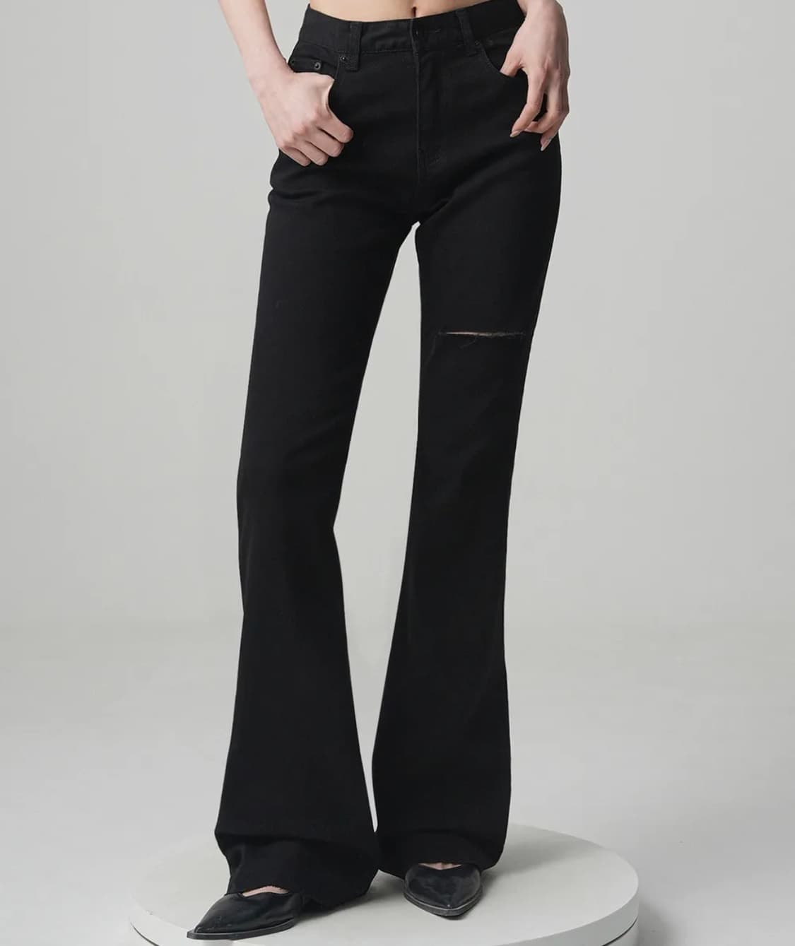 어반드레스 Cutting Bootscut Denim Pants BLACK 상품이미지1
