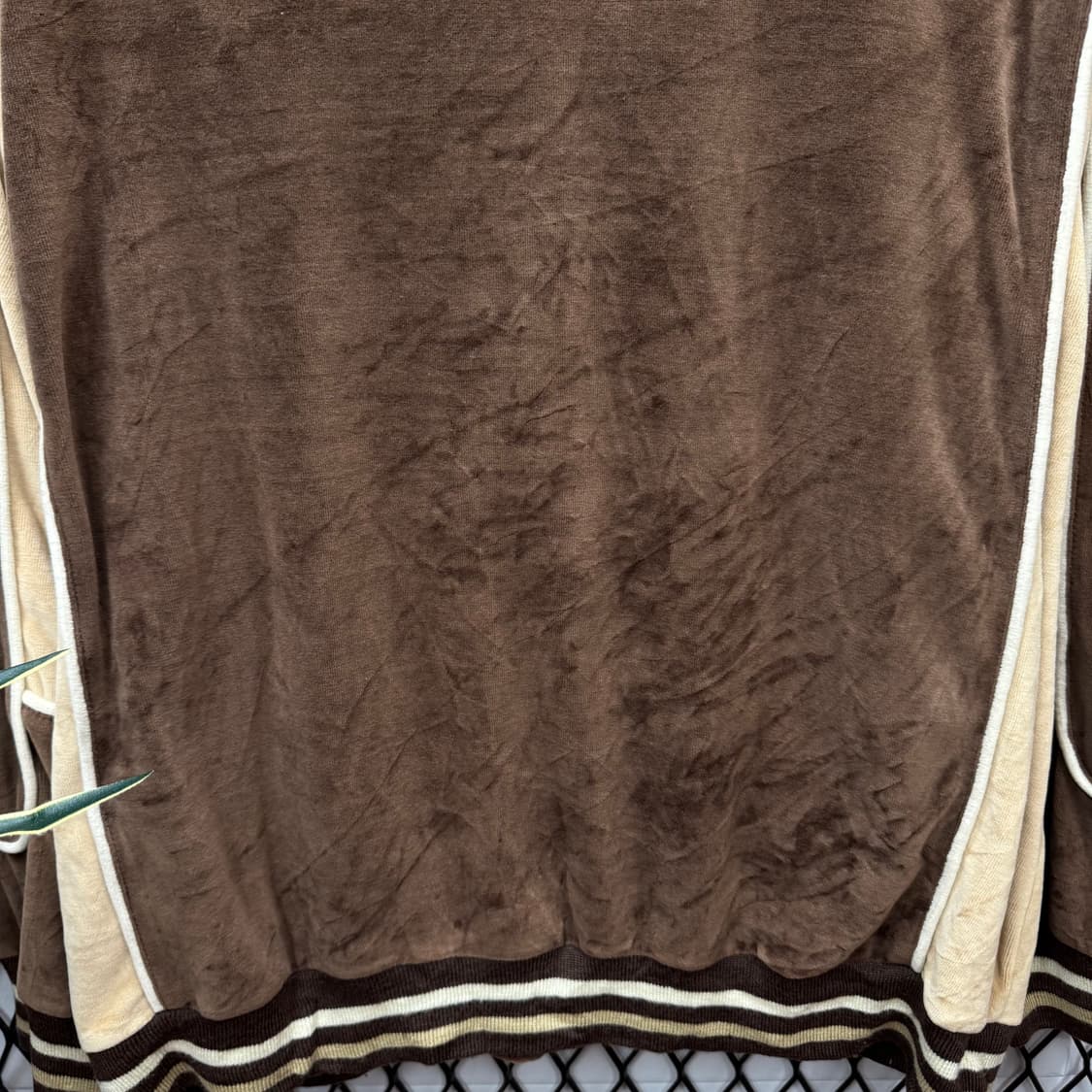 90s RU VINTAGE 벨벳 트랙자켓 전면 패치 디테일 브라운 상품이미지9