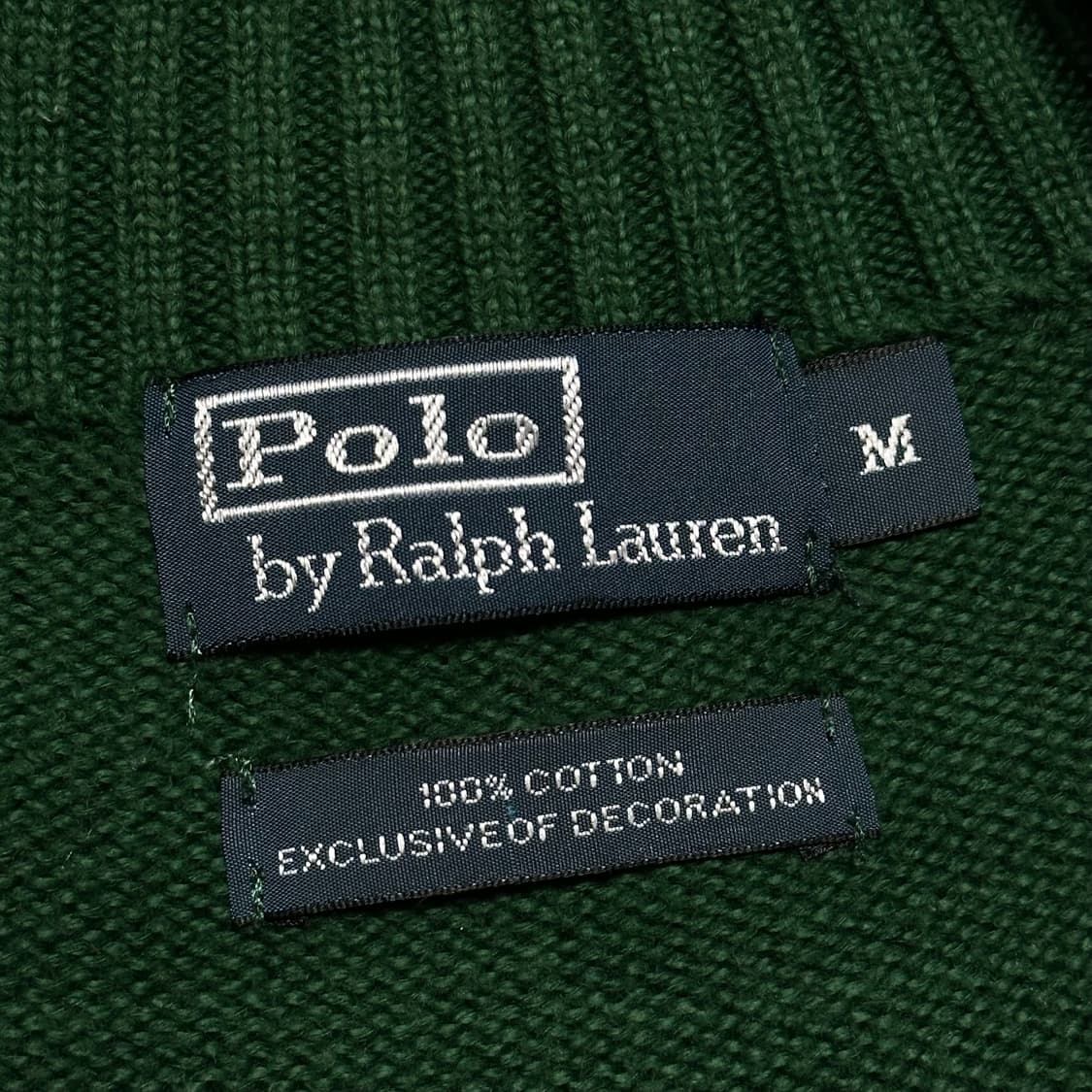 M 폴로랄프로렌 그린 코튼 하프 반집업 니트 상품이미지4