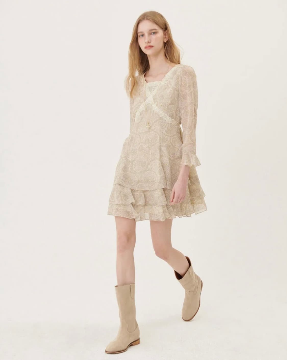 오앨 LACE TIERED MINI DRESS_PAISLEY 원피스 상품이미지1