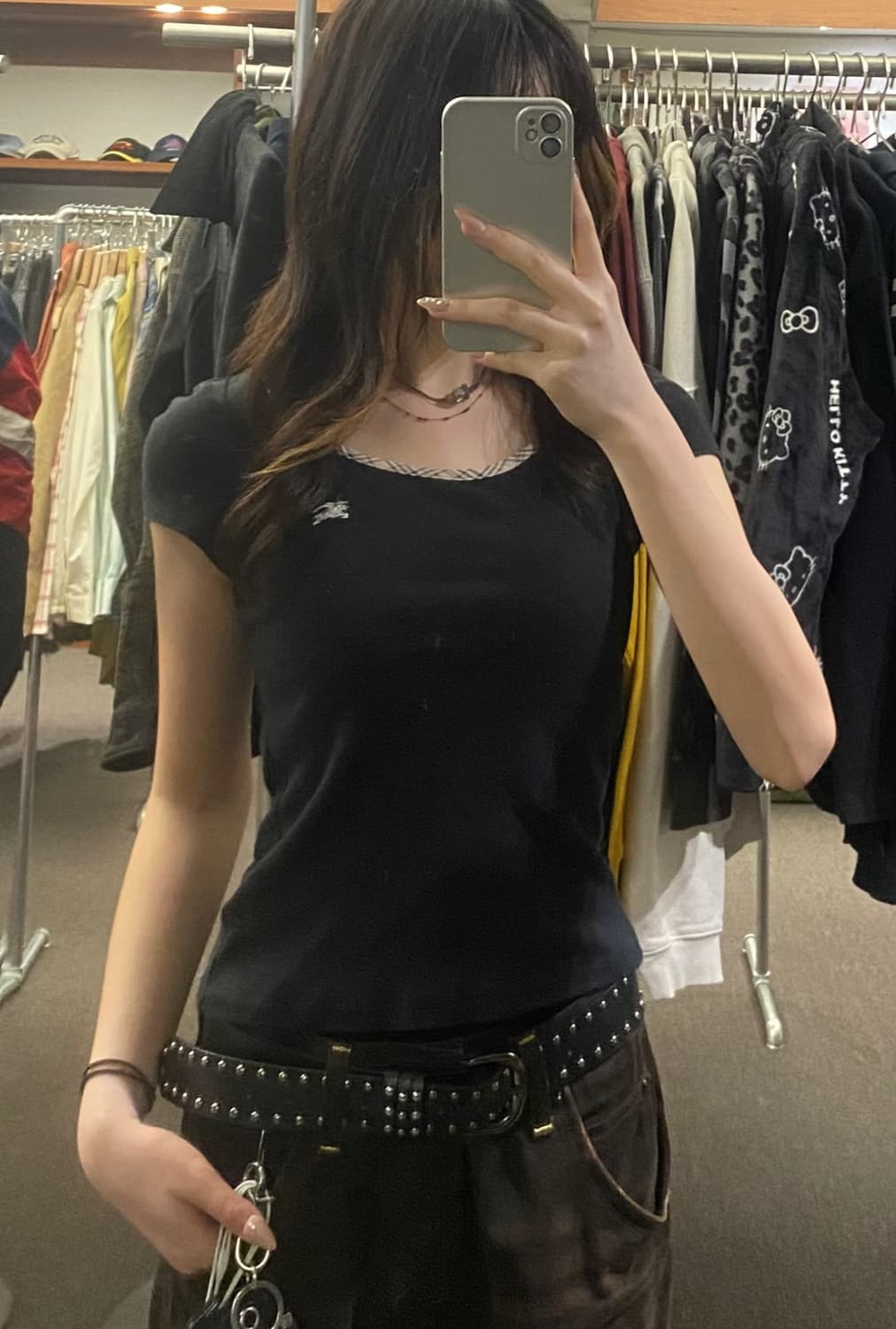 38)버버리 빈티지 여성 블랙 숏슬리브 상품이미지2