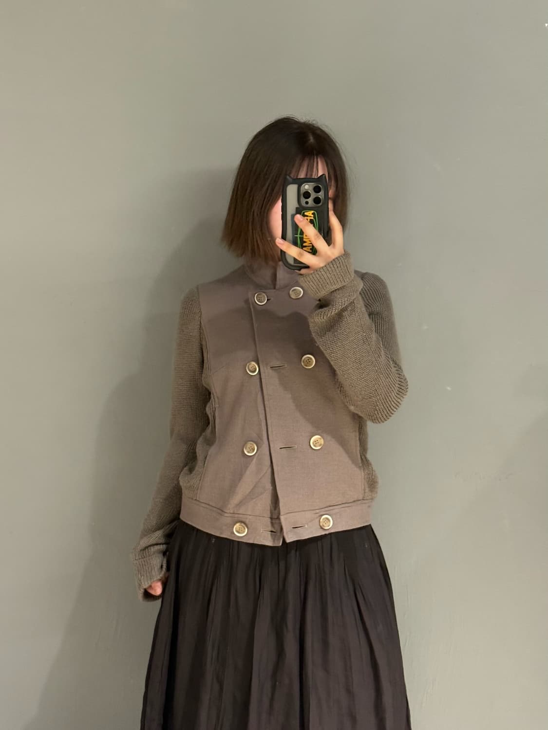 2-button knit mix detail jacket 상품이미지3