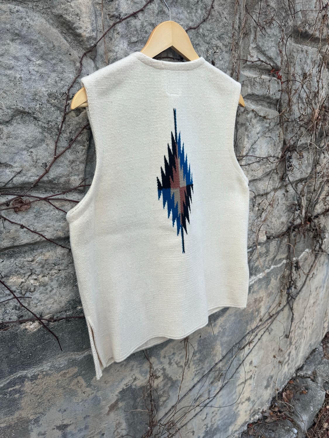 오르테가 핸드 우븐 울 치마요 베스트 나바호 네이티브 웨스턴 조끼 상품이미지6