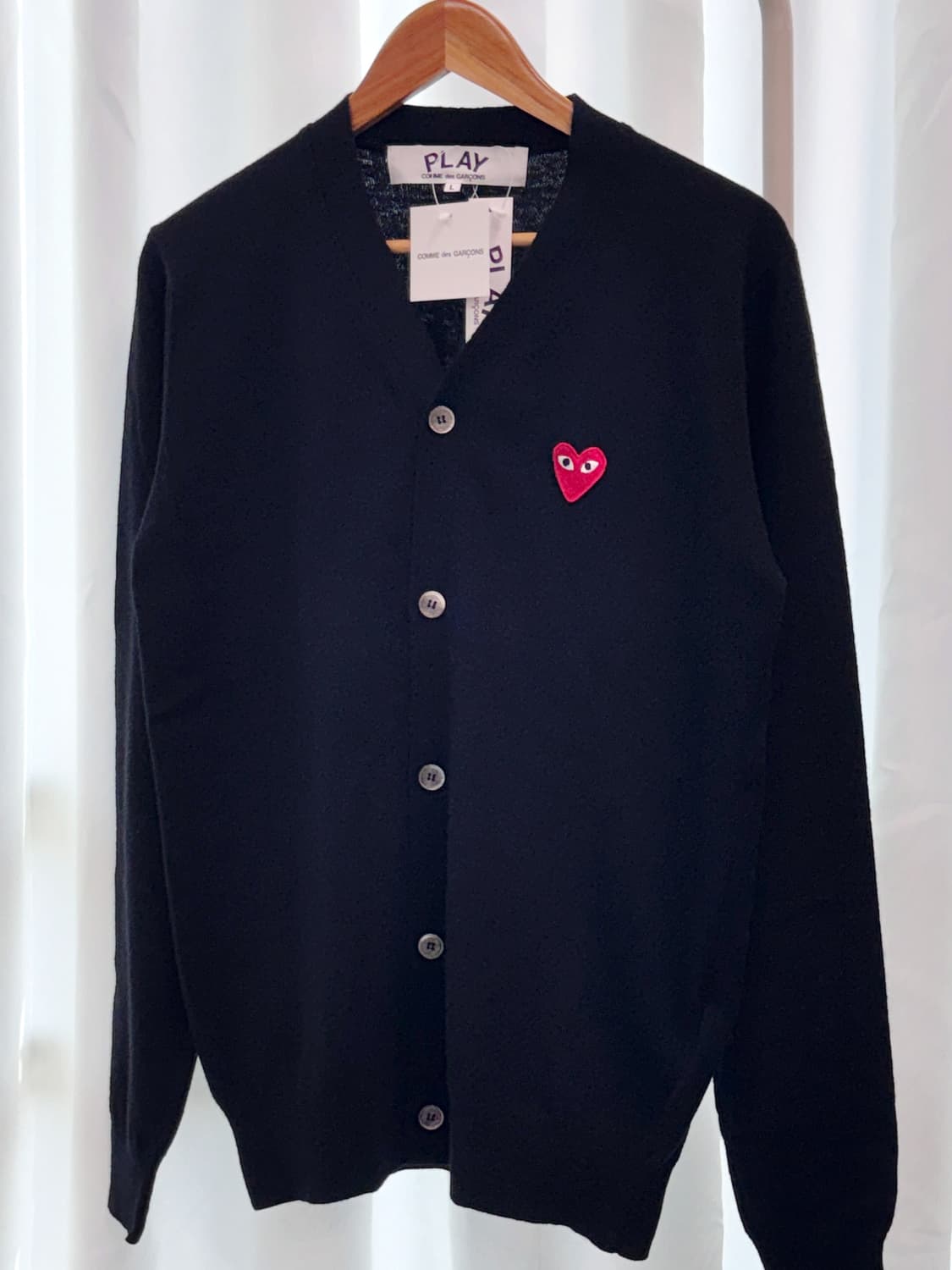 🖤 [꼼데가르송 울 백 V 가디건] 🖤 상품이미지4