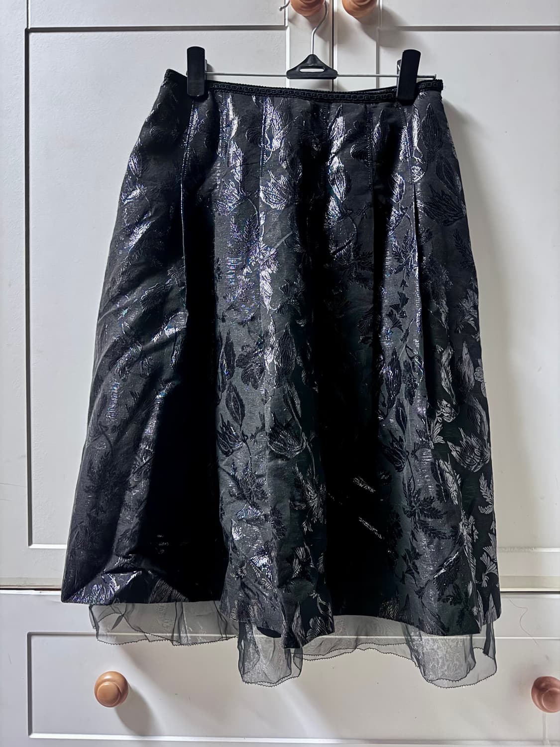 블랙 플라워 패턴 스커트 상품이미지1