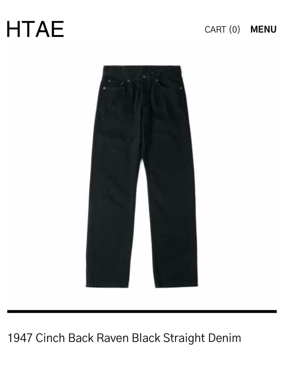Htae. 1947 Cinch Back Raven Black Straig 상품이미지1