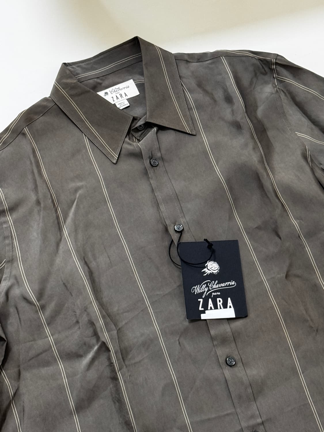 윌리차바리아 자라 큐프로 자카드 셔츠 상품이미지1