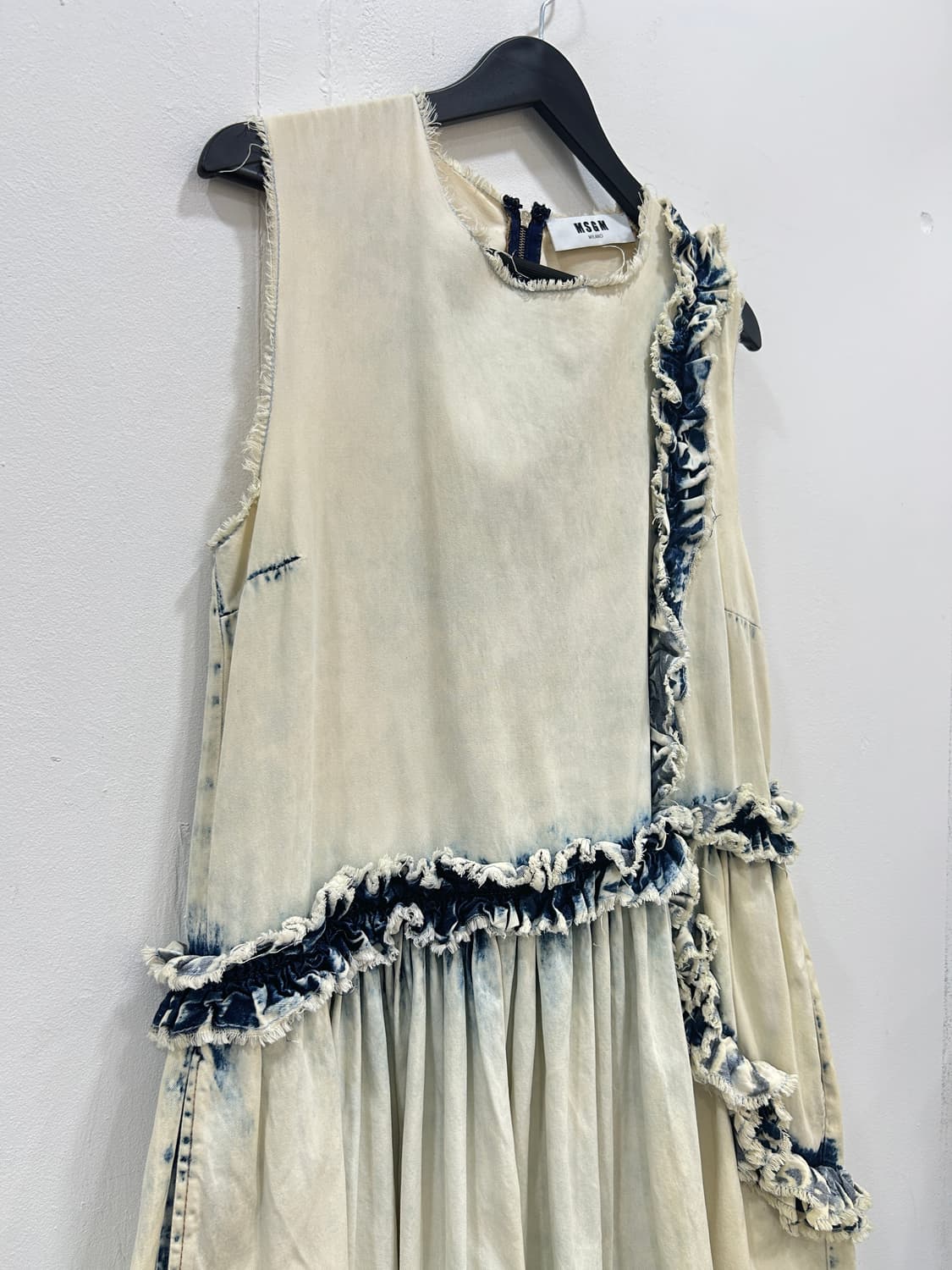 MSGM 워싱 데님 롱 프릴 원피스 77 상품이미지5