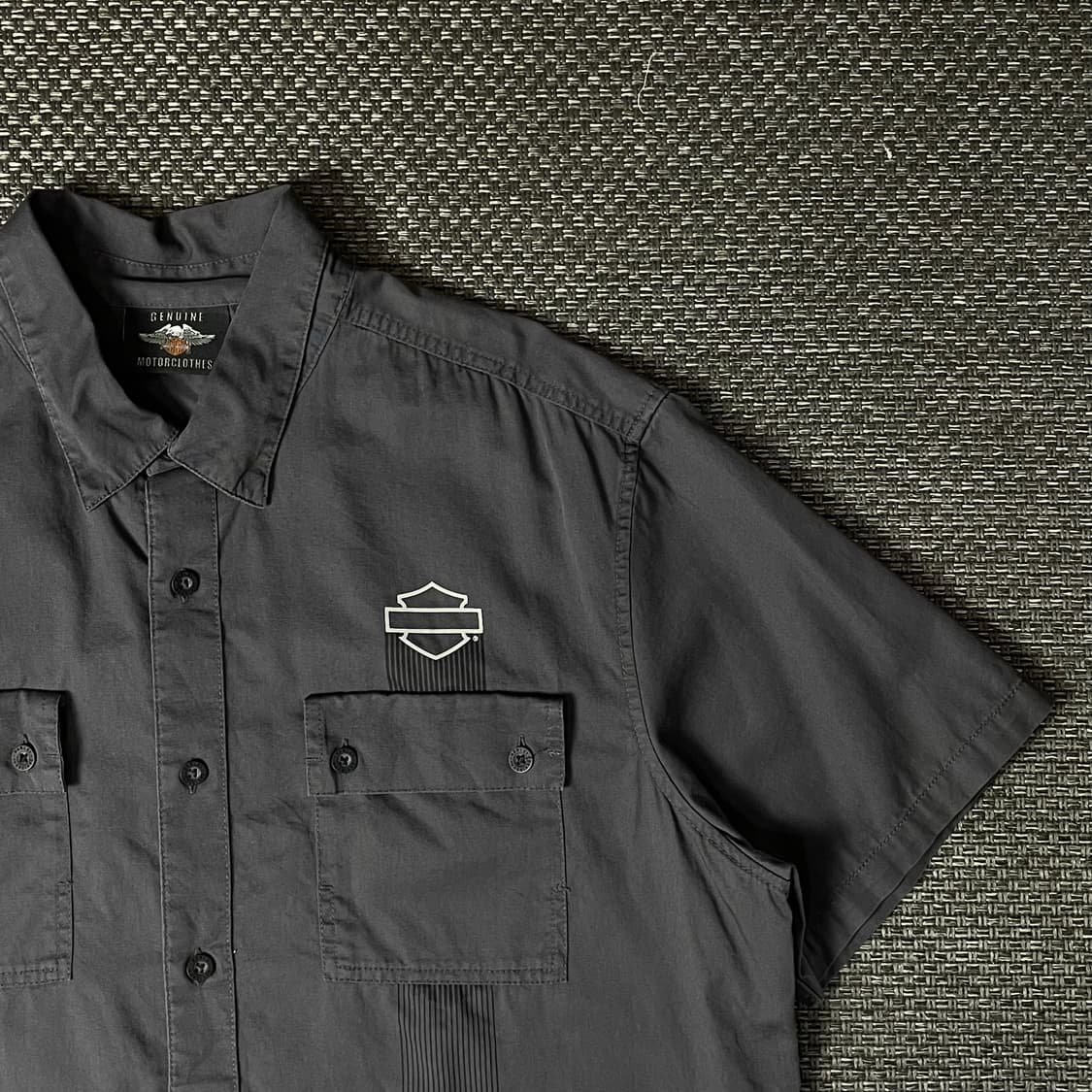 할리데이비슨 차콜 로고 투포켓 반팔 셔츠 L 상품이미지3